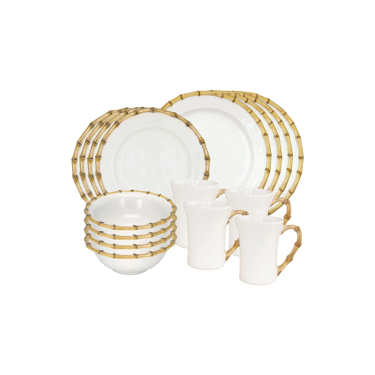 Bamboo 16pc Setting, shown on a white background