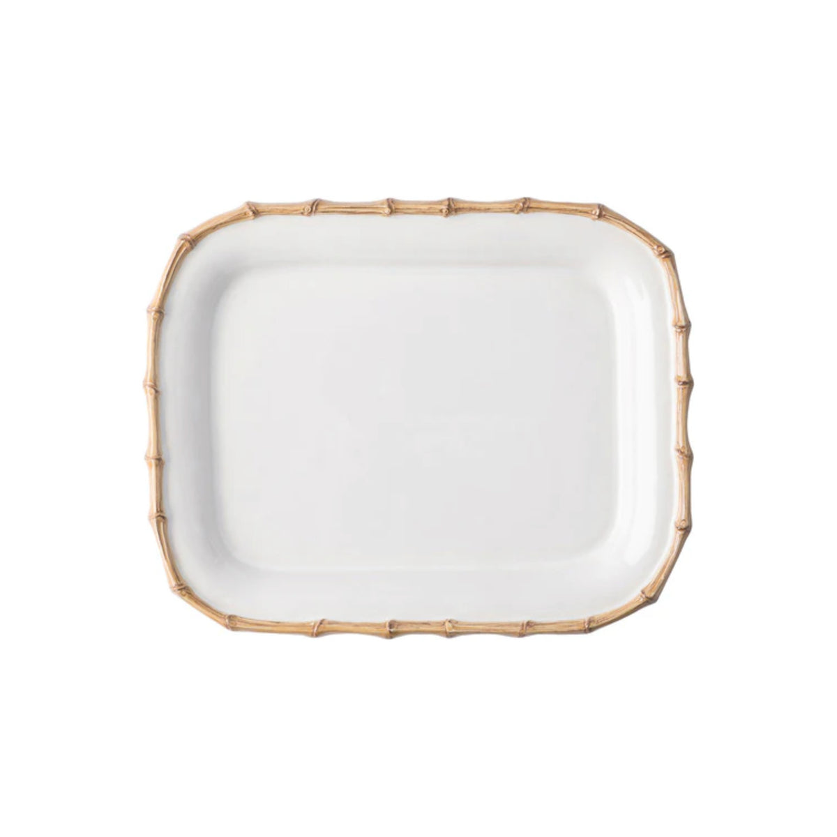 Bamboo 12" Rectangle Platter, shown alone on a white background