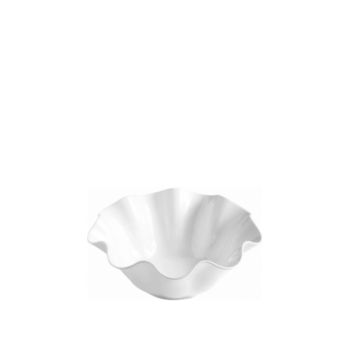 Small White Non-Breakable Clam Serving Bowl, shown on a white background