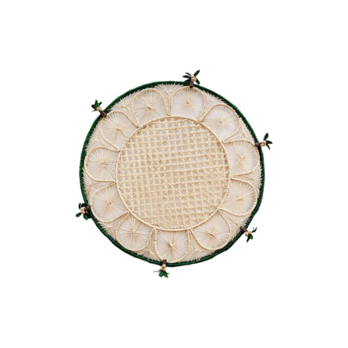 Handwoven Coco Palm Iraca Placemat, shown on a white background