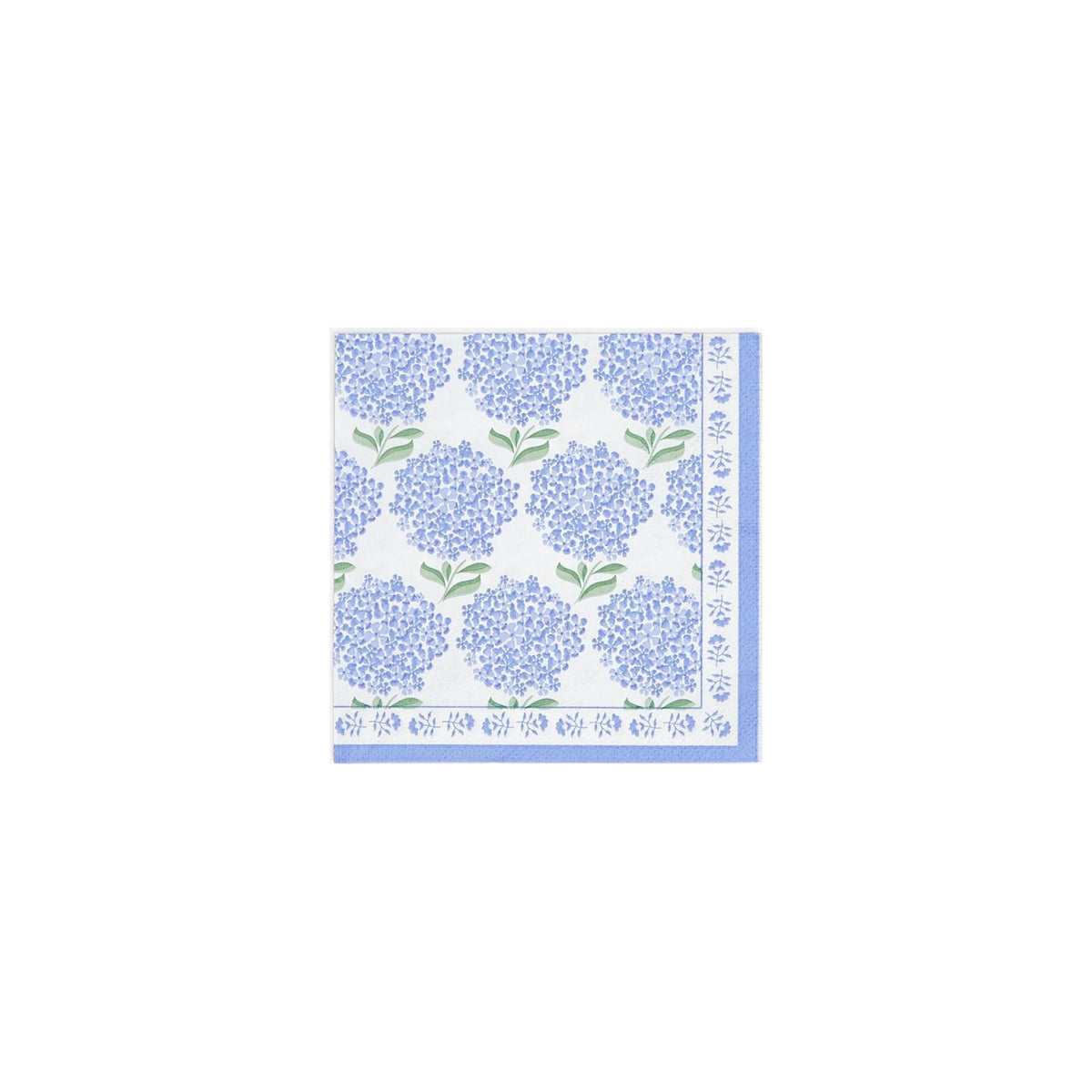 Hydrangea 3-Ply Paper Cocktail Napkin, shown on a white background