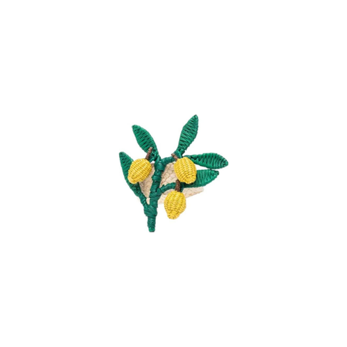 Lemon Branch Napkin Ring, Set of 4, shown on a white background