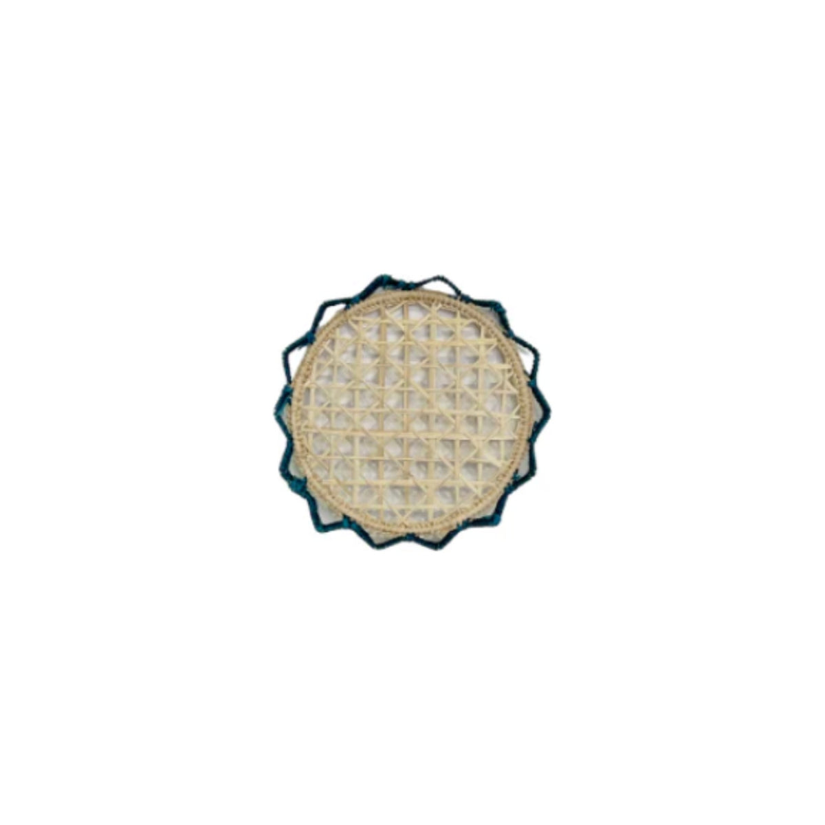 Navy Trim Sun Coaster, shown on a white background