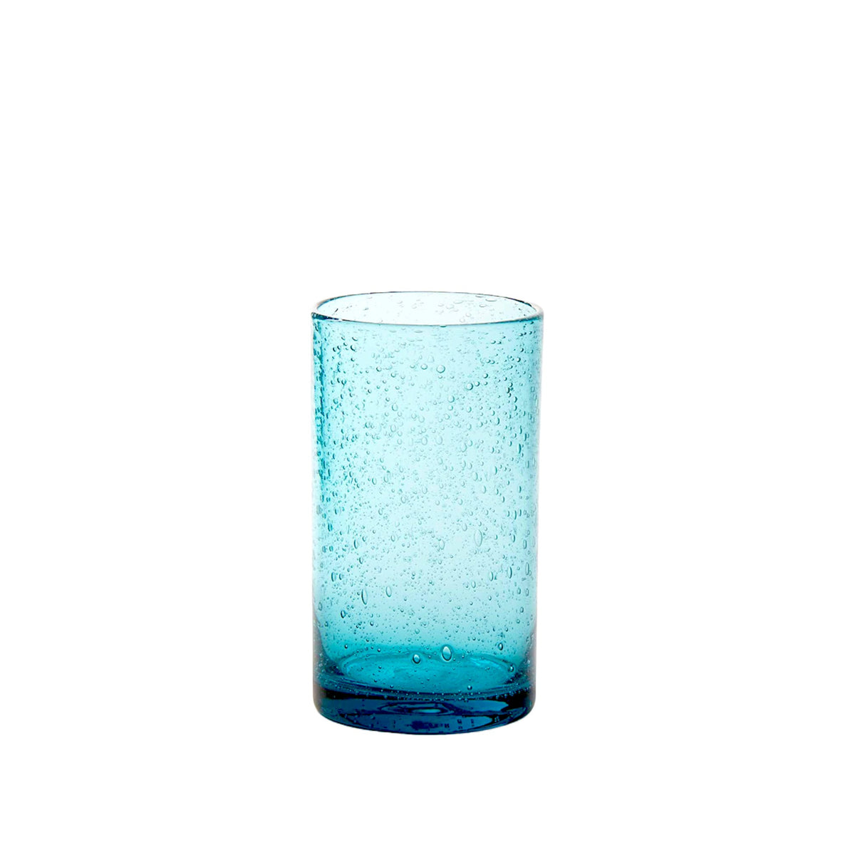 Single Turquoise Bubble Ice Tea Glass, shown alone on a white background