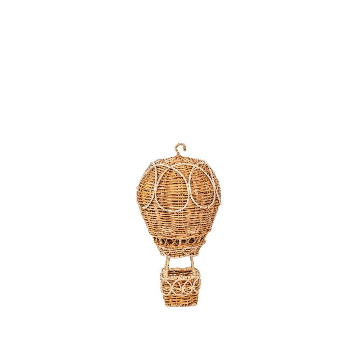 Small Provence Rattan Hot Air Balloon, shown on a white background