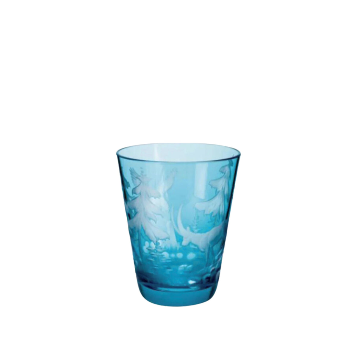Single Schliersee Aquamarine Tumbler - Eagle & Ibex Engraving glass, shown alone on a white background