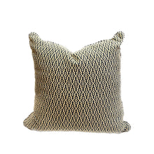 22" Navy and Ivory Ikat Pillow