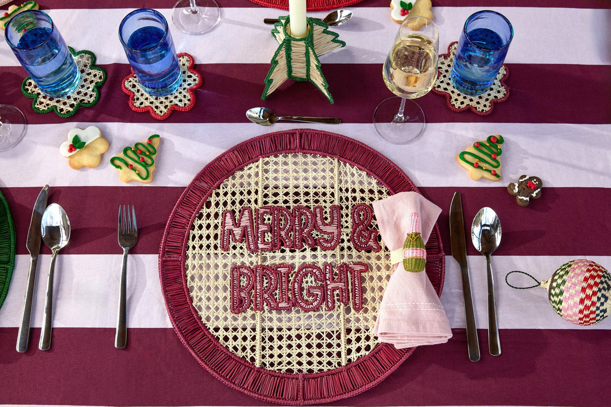 Champagne Napkin Ring styled on a holiday table setting