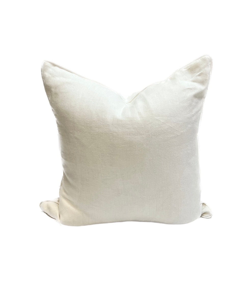 20" Danielle Rollins Home White Herringbone Linen Pillow
