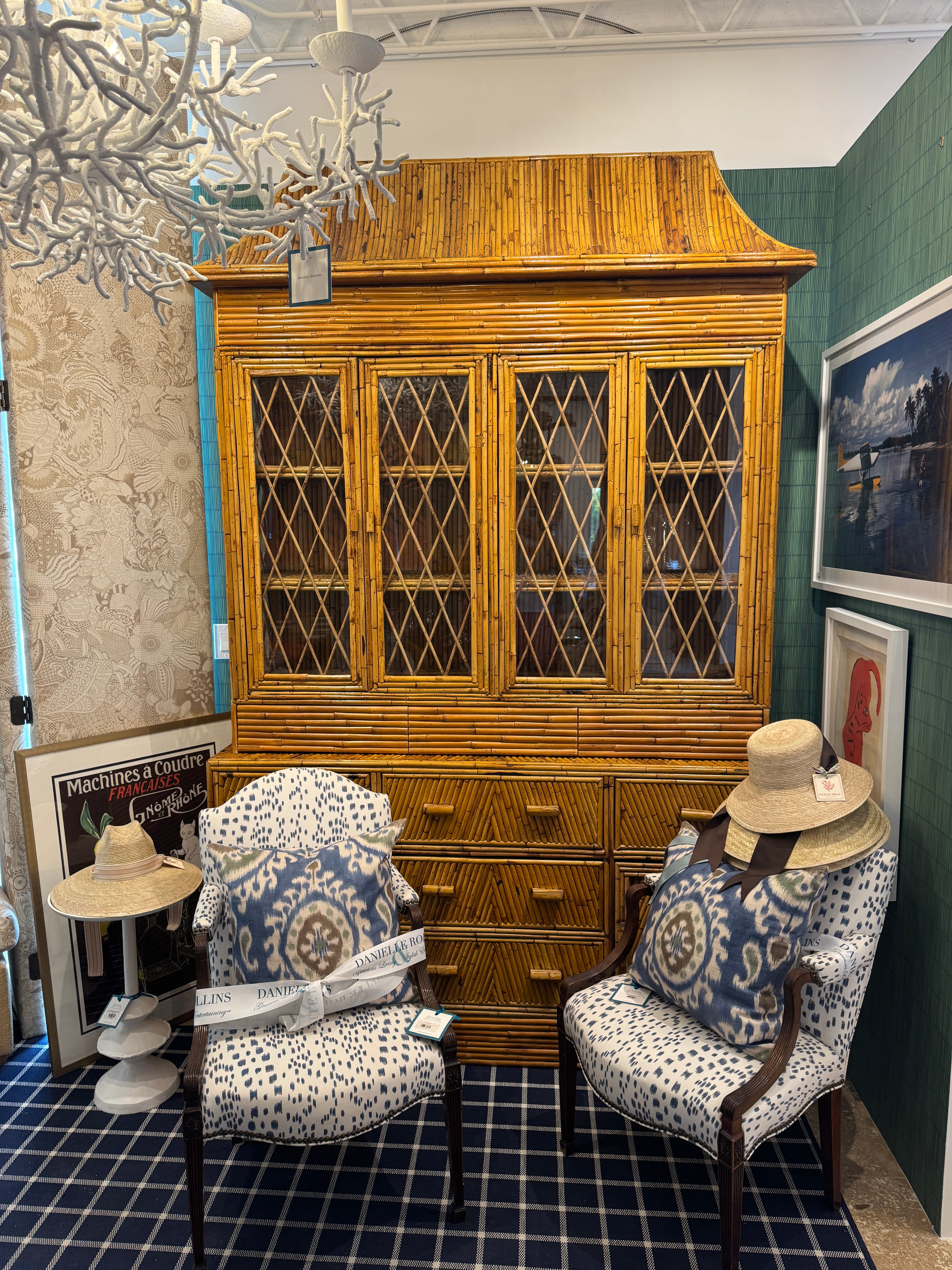 Asian Inspired Bamboo Pagoda Shaped Armoire