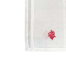 Red Coral Branch Cocktail Napkins, Set of 4