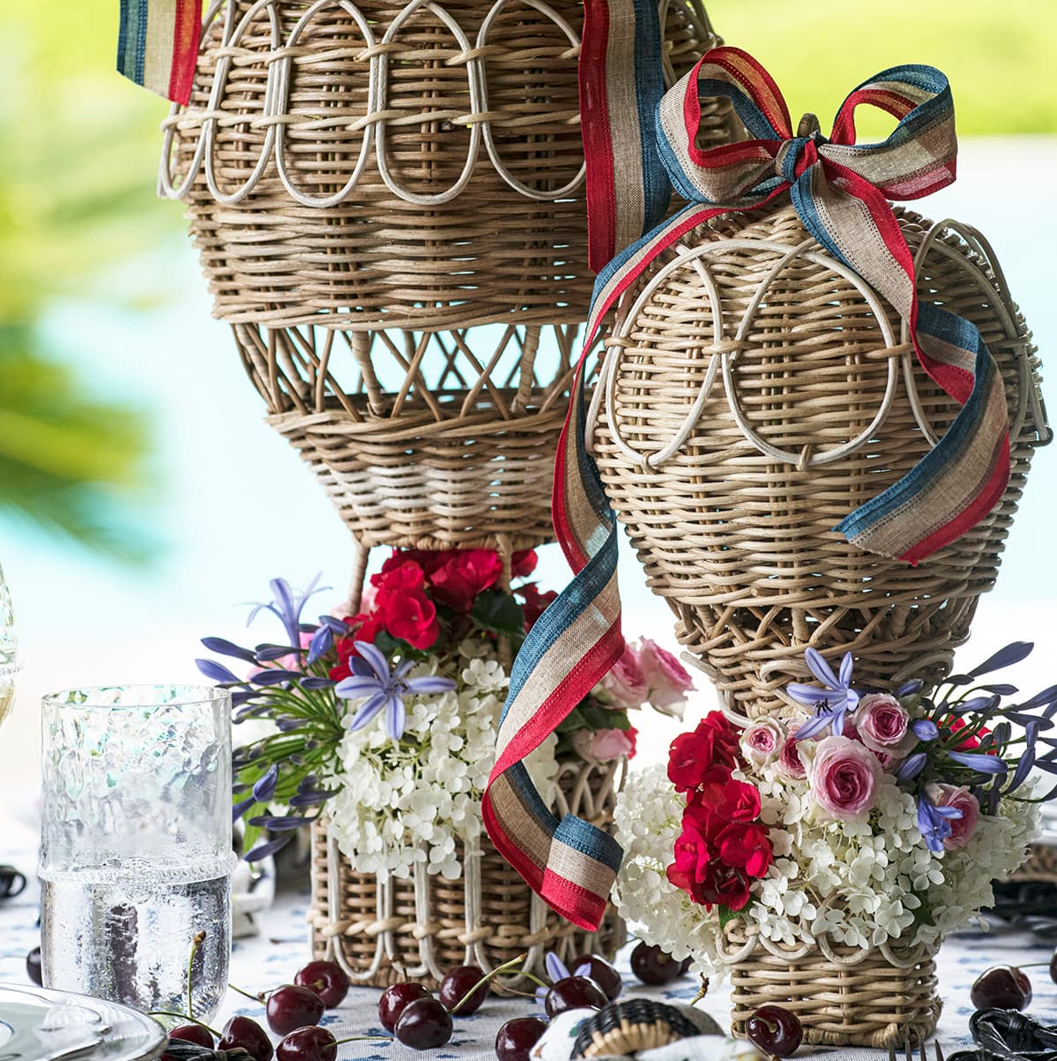 Large Provence Rattan Hot Air Balloon