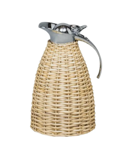Natural Woven Wicker Carafe