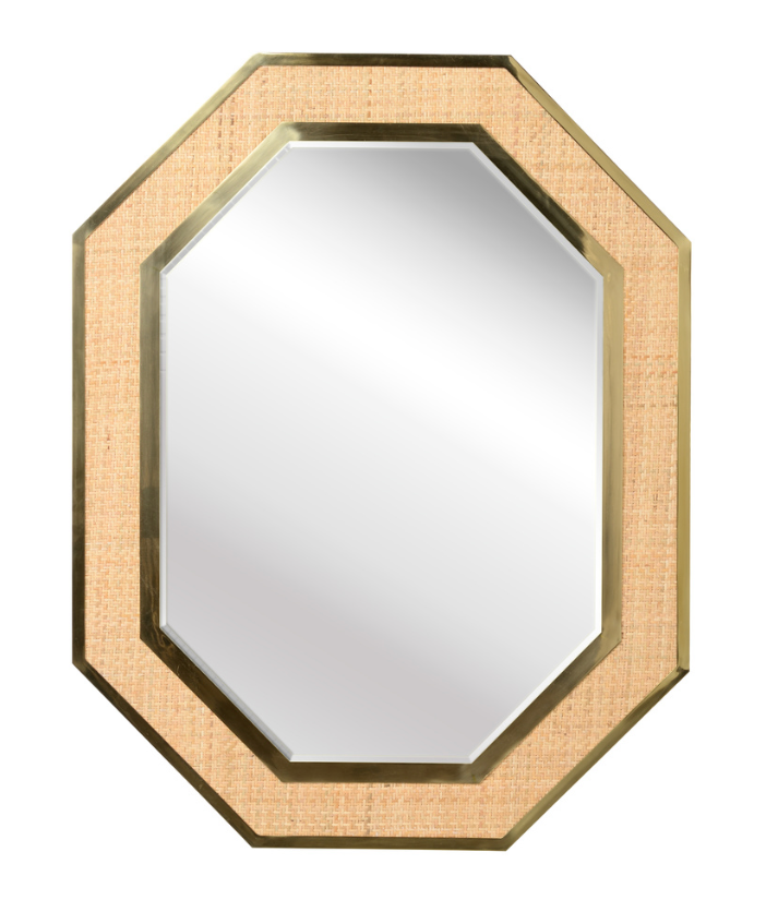 Octagonal Cane Mirror