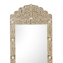 Floral and Vine Brown Inlay Mirror
