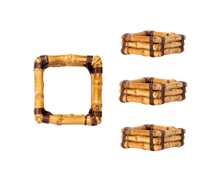 Bamboo Napkin Rings Set of 4