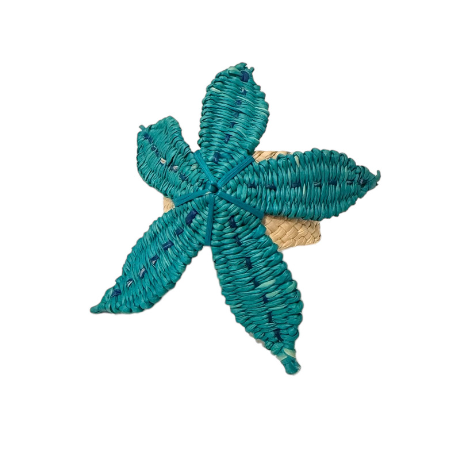 Aqua Starfish Napkin Ring, Set of 4