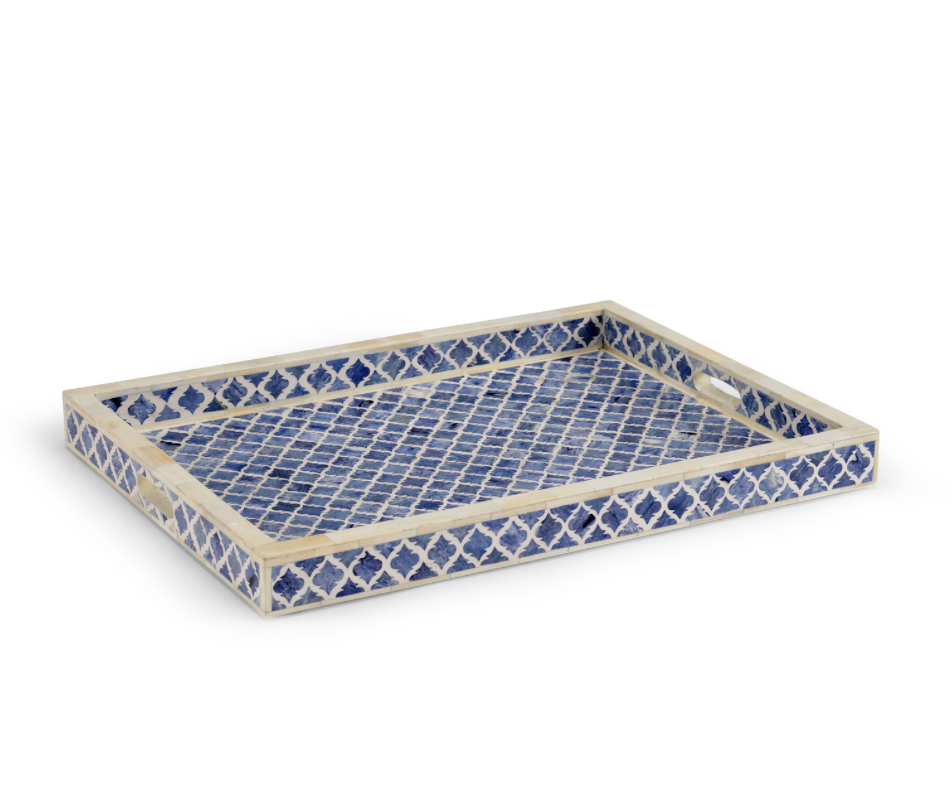 Blue & White Inlay Newton Tray