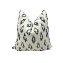 20'' Blue and White Ikat Pillow