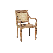 Teakwood Inlay Chair with Cane Seating