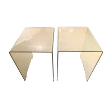 Pair of Vintage Glass Waterfall Tables