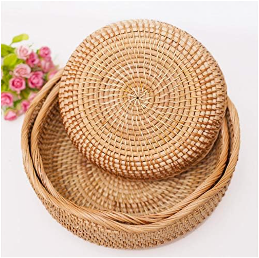Woven Rattan Nesting Baskets Set of 3