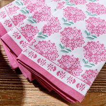 Pink Hydrangea Cloth Napkins, Set of 4