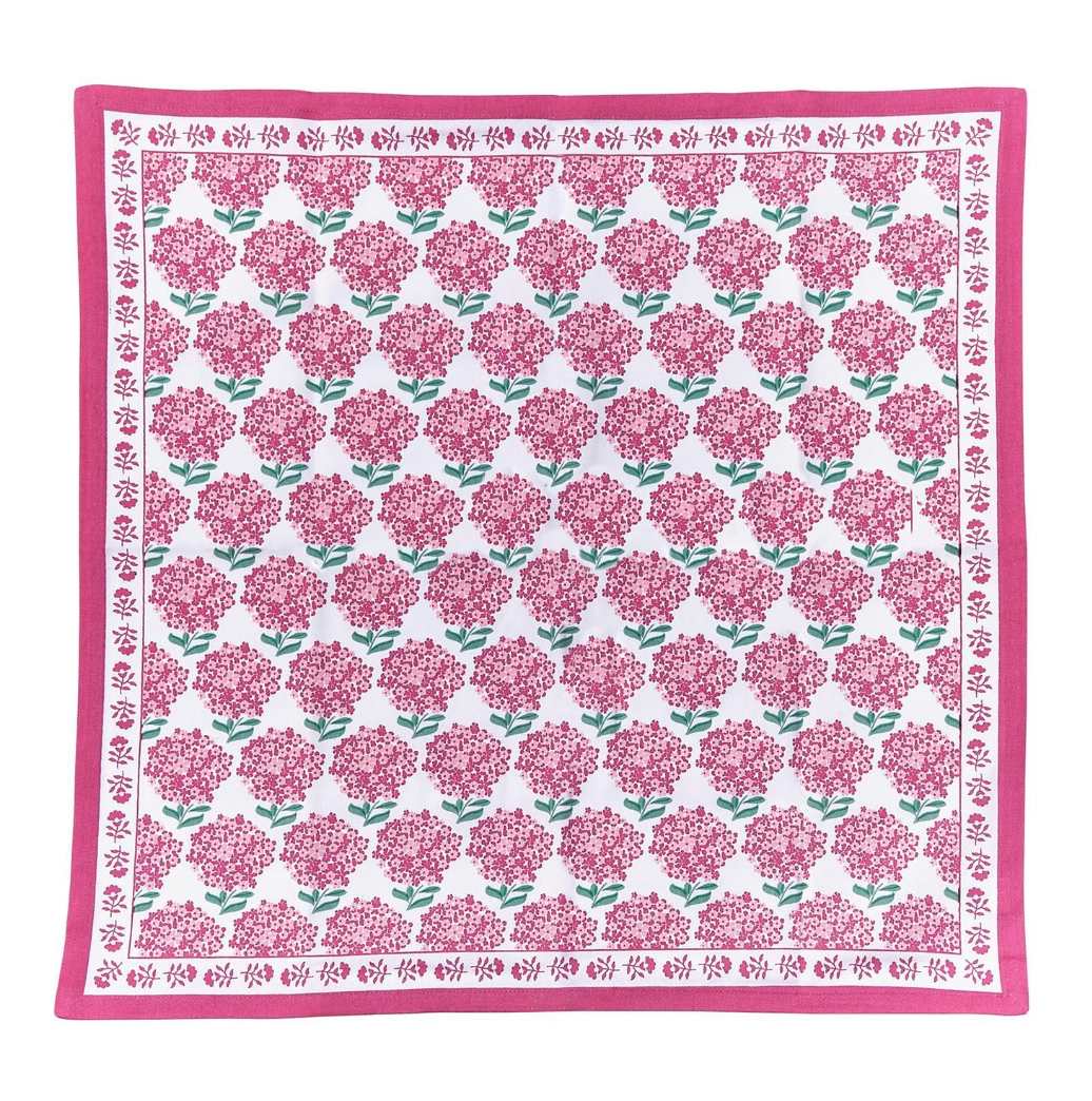 Pink Hydrangea Cloth Napkins, Set of 4
