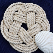 Small Cotton White Rope Trivet, Set of 2