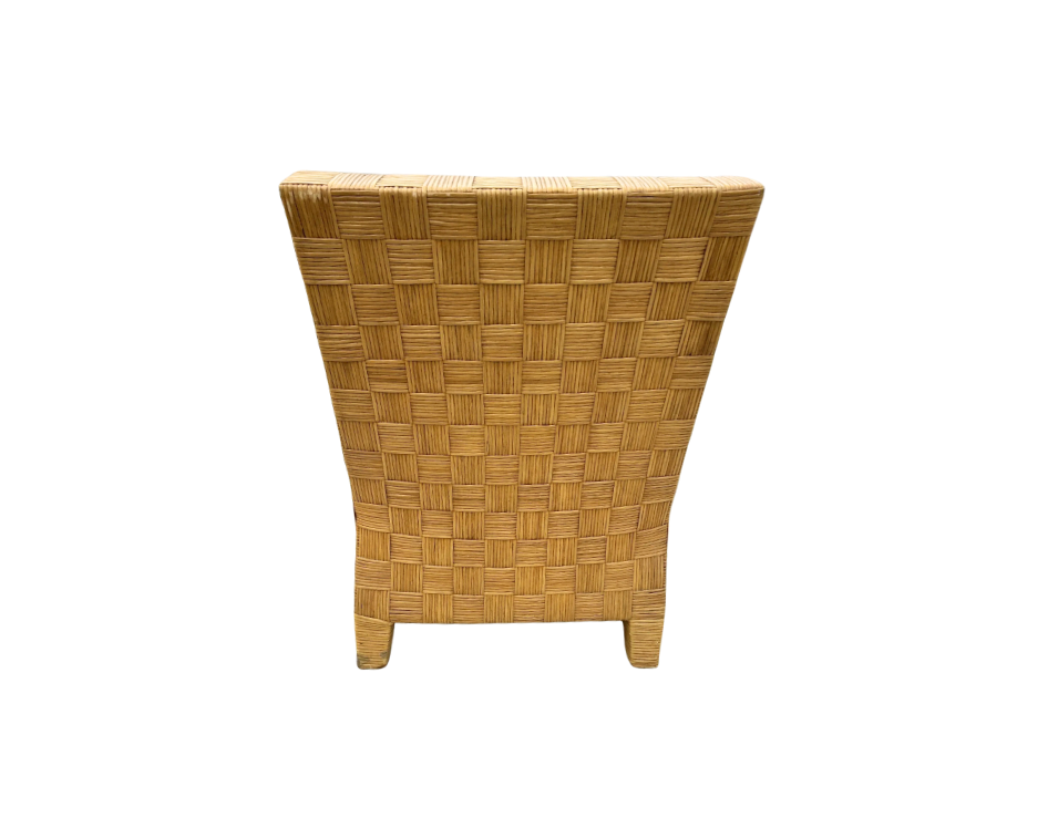 Vintage Woven Rattan Armchair