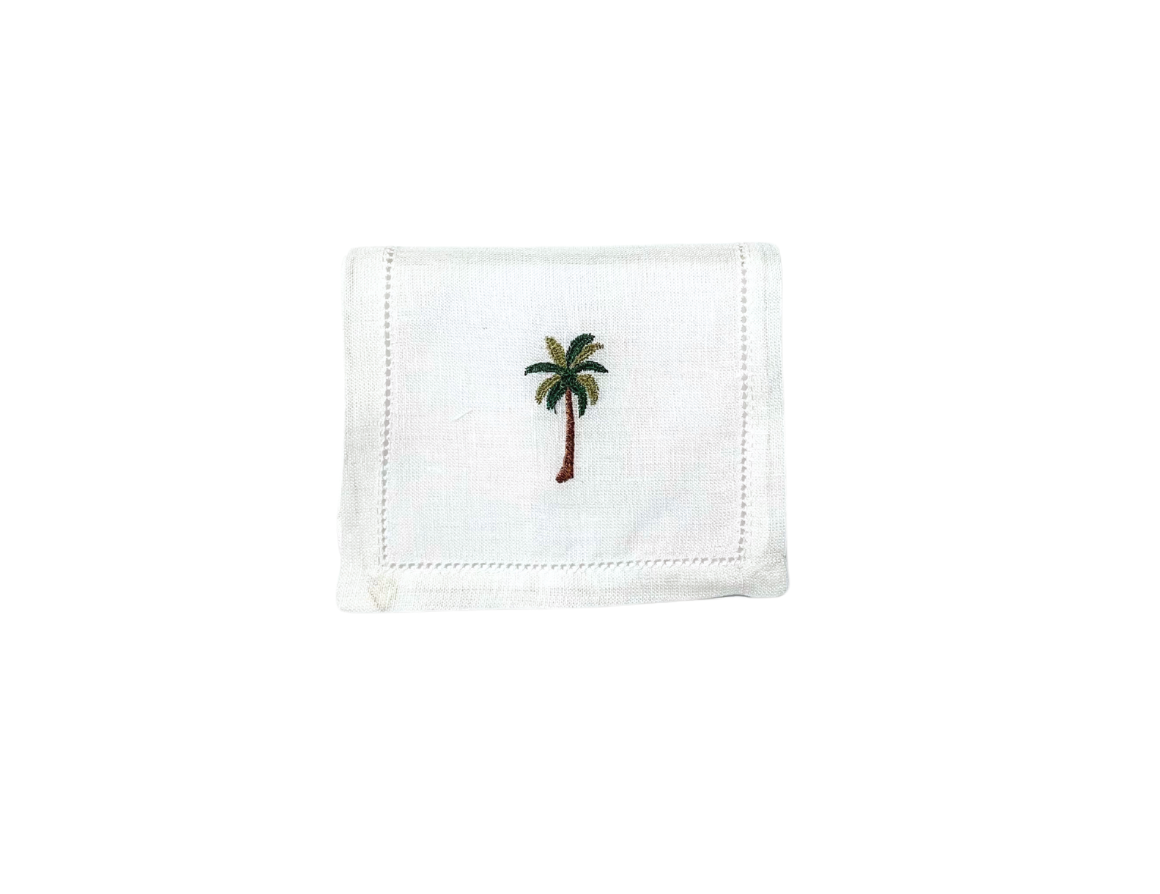 Palm Tree Cocktail Napkins, Set of 4