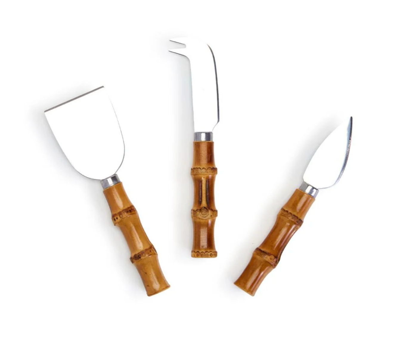 Natural Bamboo Cheese Knives, Set of 3