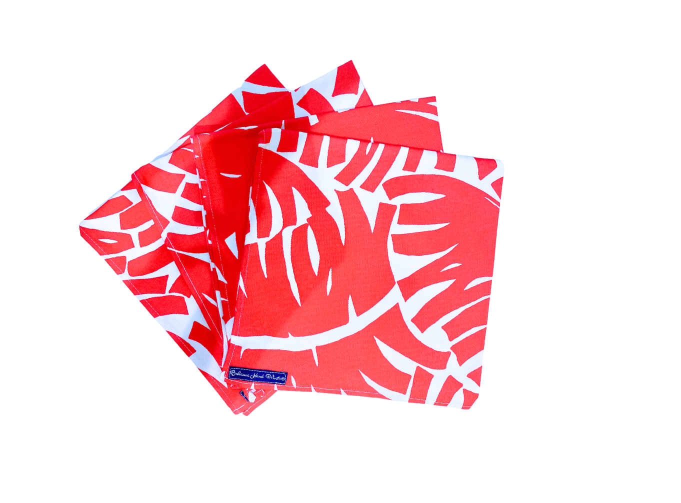 Red Bahama Handprint Napkins, Set of 4