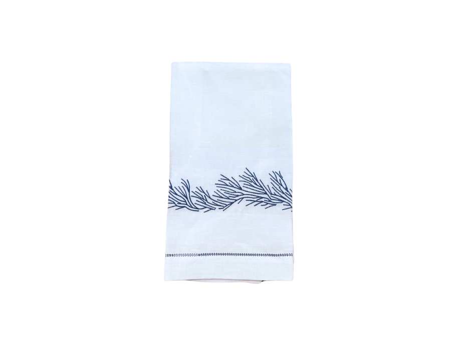 Coral Embroidered Hand Towel, Set of 4
