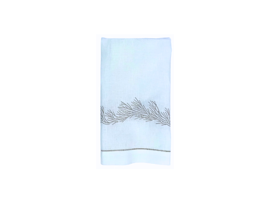 Coral Embroidered Hand Towel, Set of 4