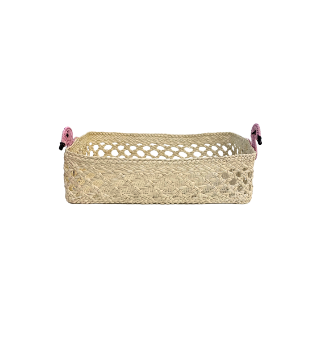 Mini Flamingos Rectangular Basket