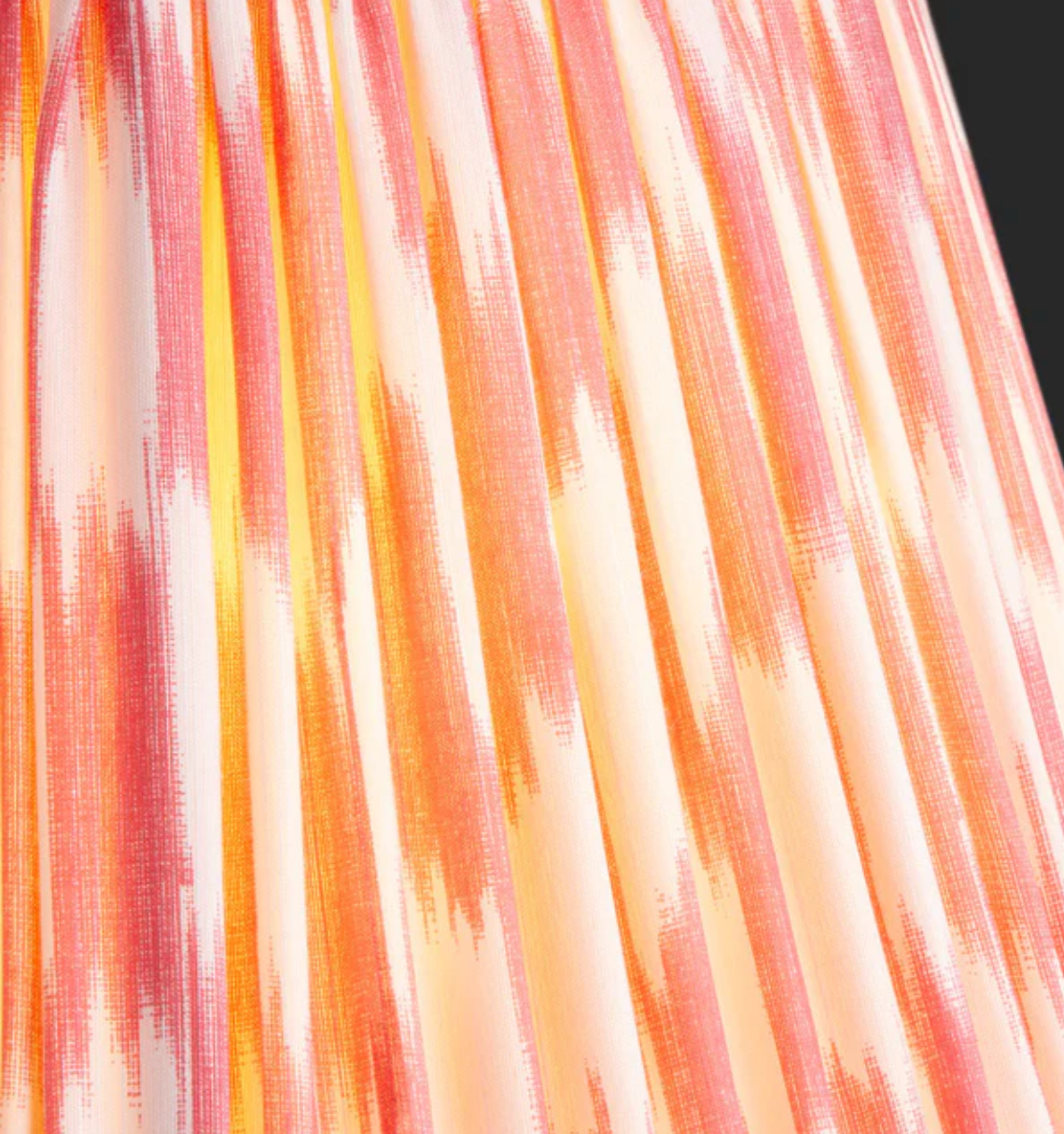 6" Empire Shade in Atlas Ikat Coral and Cream Silk for for Rechargeable Lights