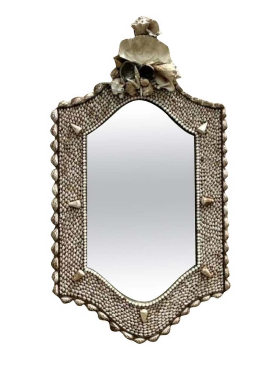Vintage Coastal Anthony Redmille Monumental Shell Mirror