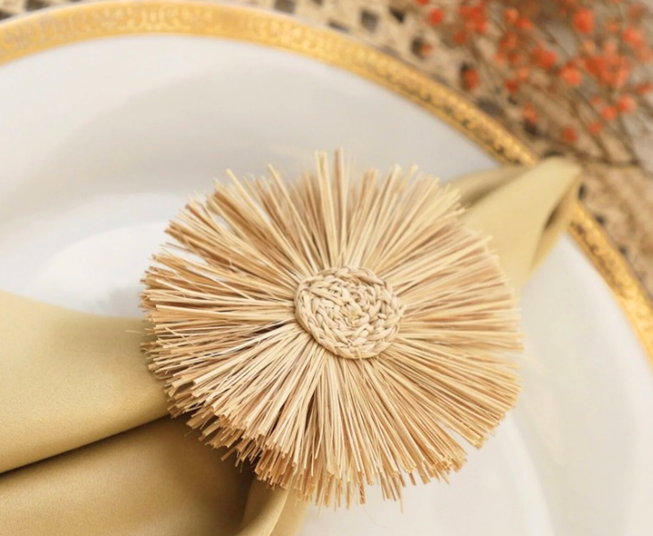 Sunflower Napkin Ring, Set of 4