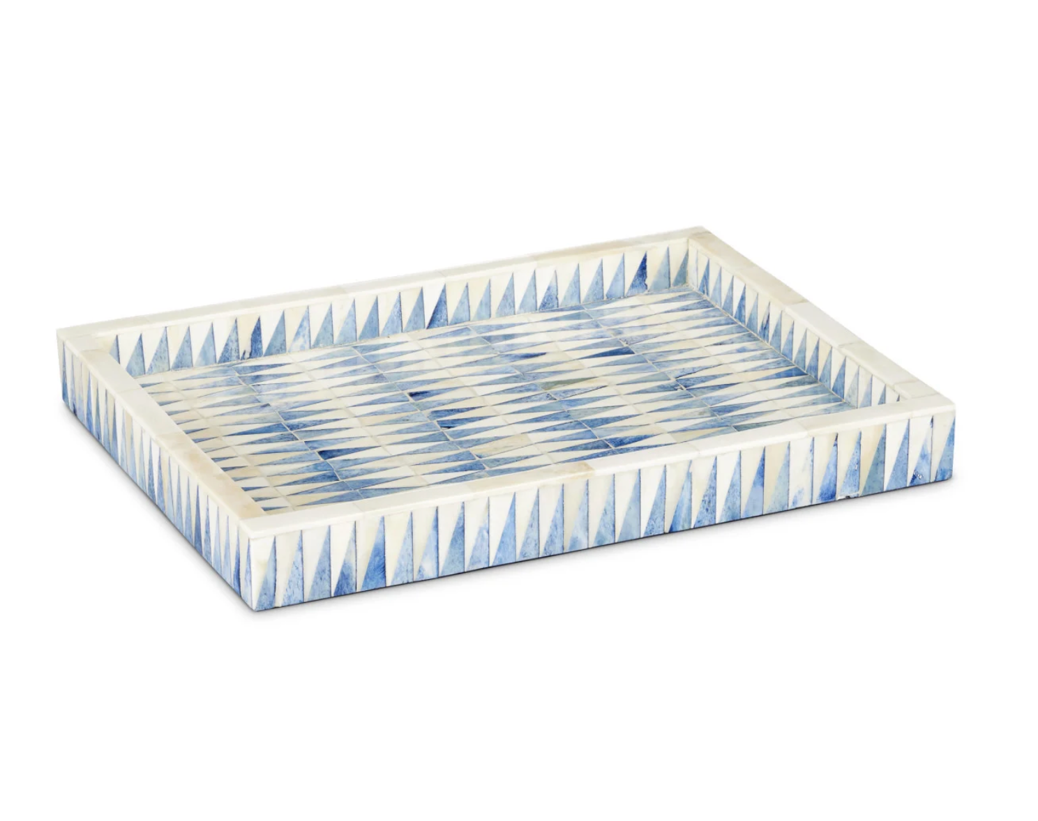 Blue and White Jagged Tray