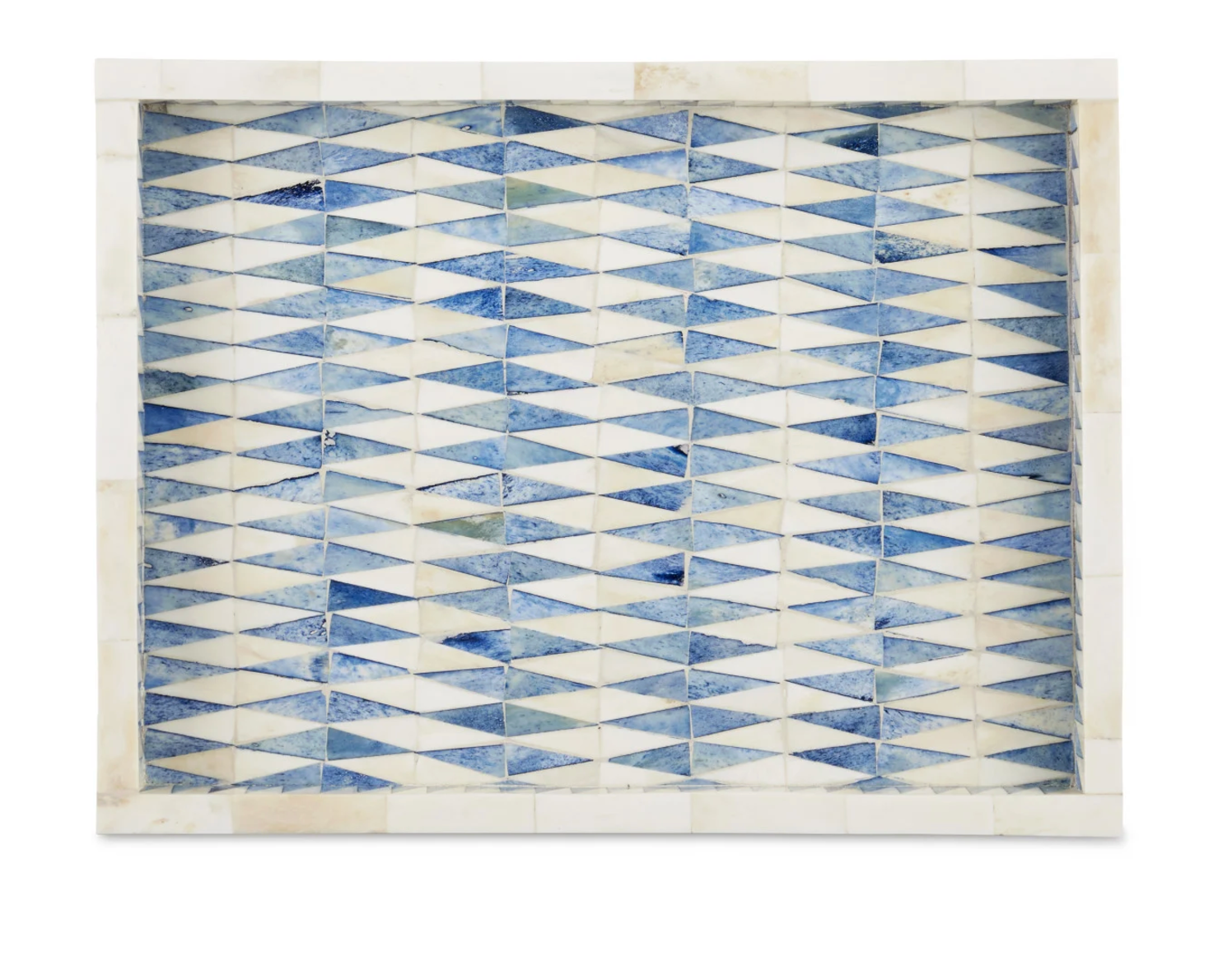 Blue and White Jagged Tray