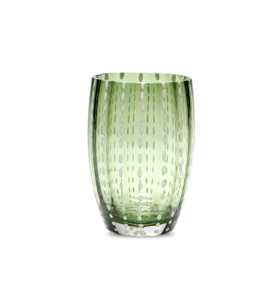 Perle British Green Tumbler, Set of 2