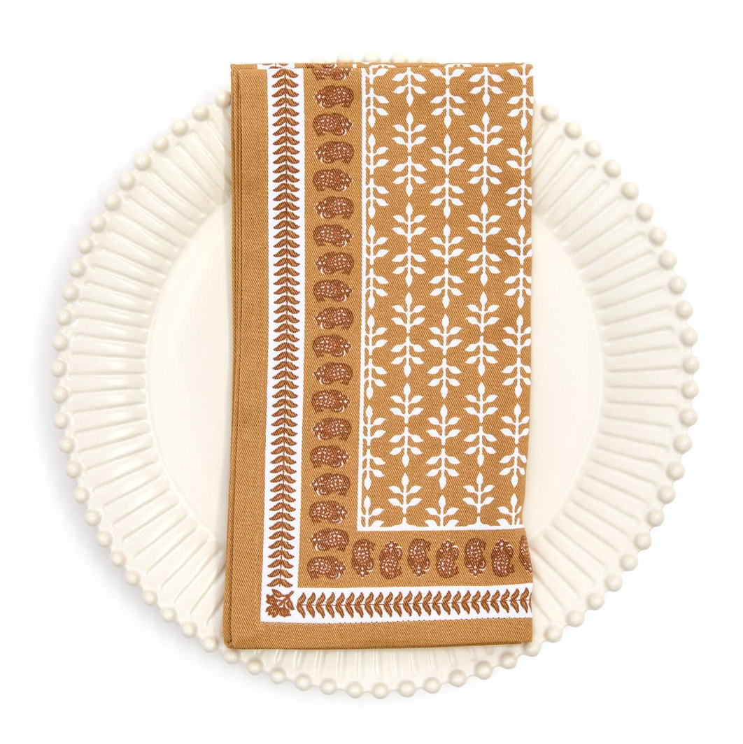 Natural Element Block Print Cloth Napkin Set of 4