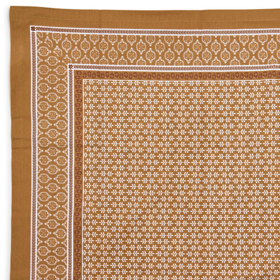 Natural Element Block Print Table Cloth