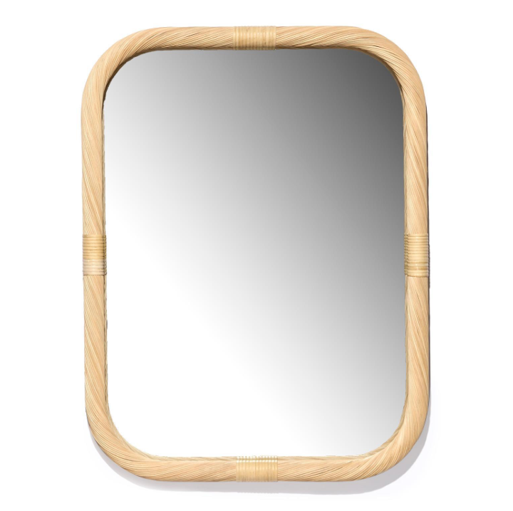 Hand-Crafted Rattan Wall Mirror