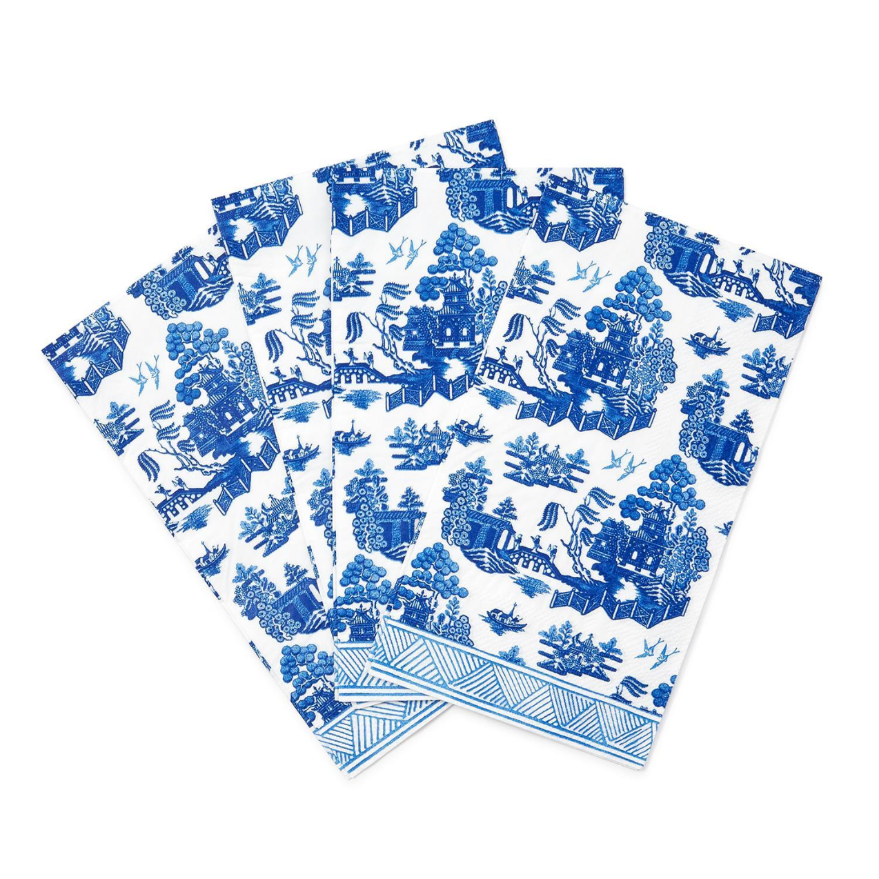Blue Willow 3-Ply Paper Dinner Napkin / Guest Towel