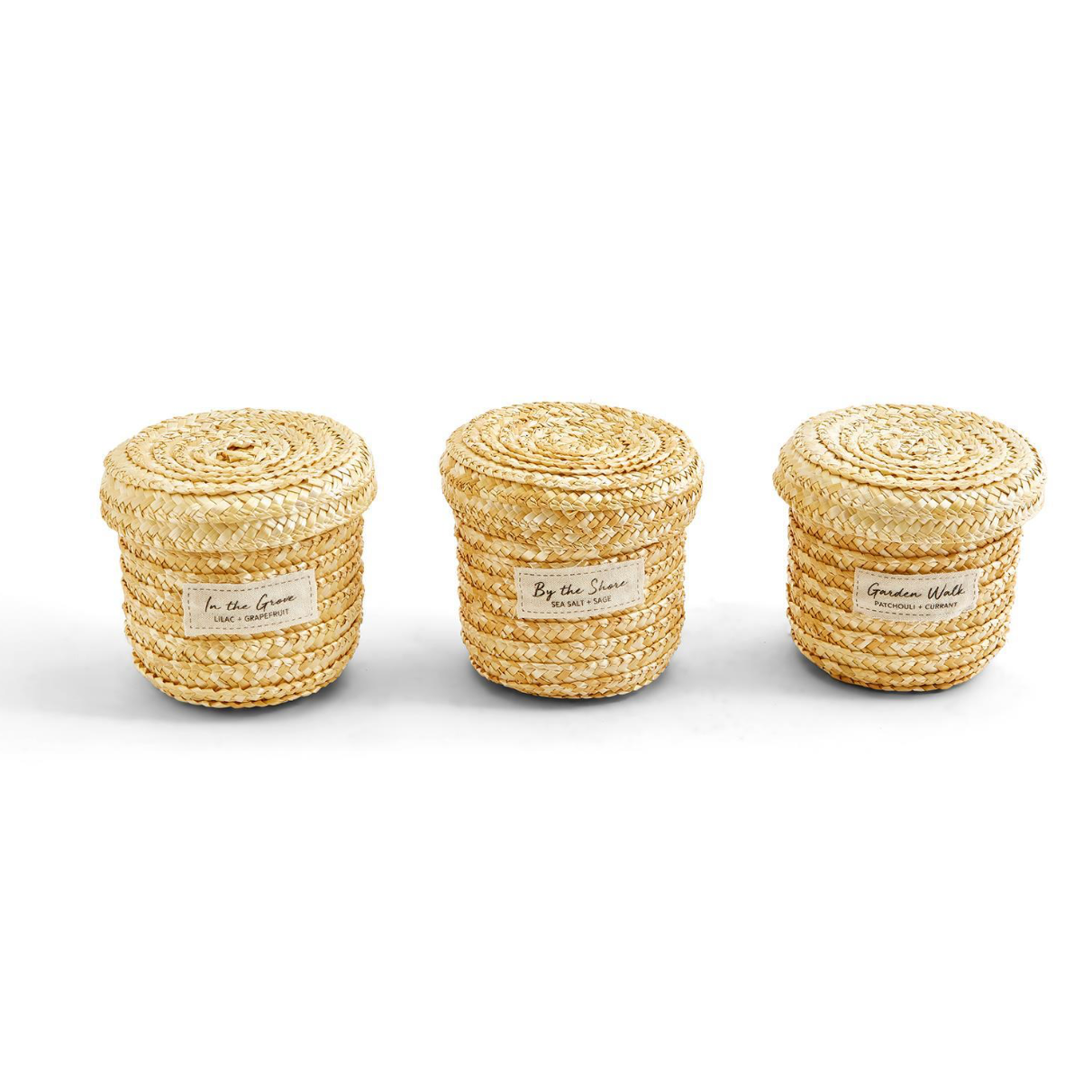 Nature's Basket Scented Candle in Hand-Crafted Straw Lidded Basket