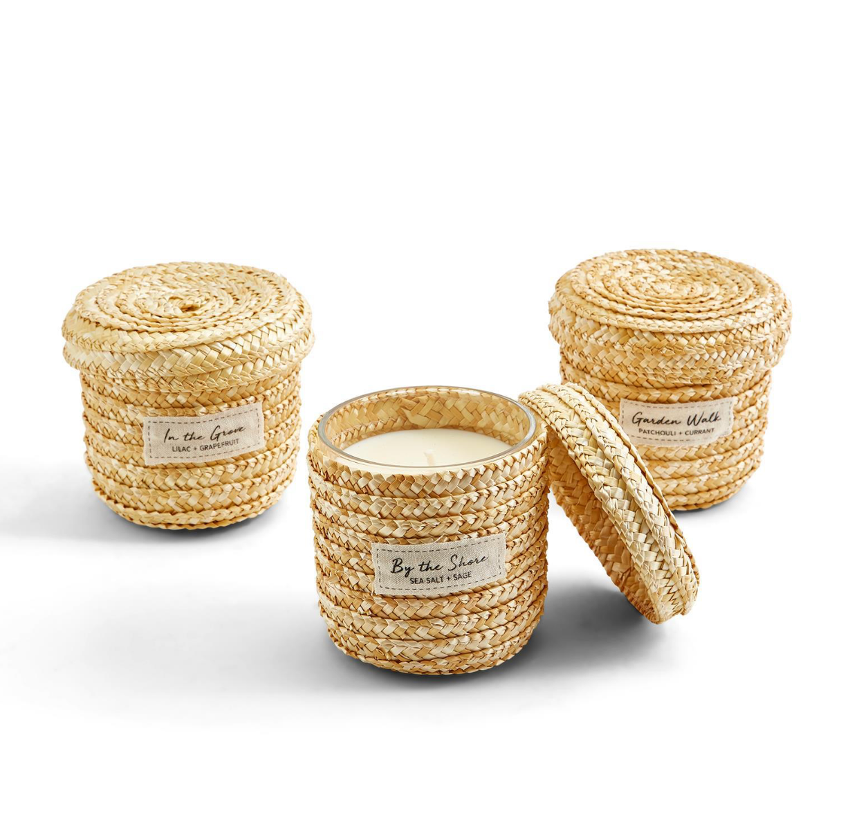 Nature's Basket Scented Candle in Hand-Crafted Straw Lidded Basket