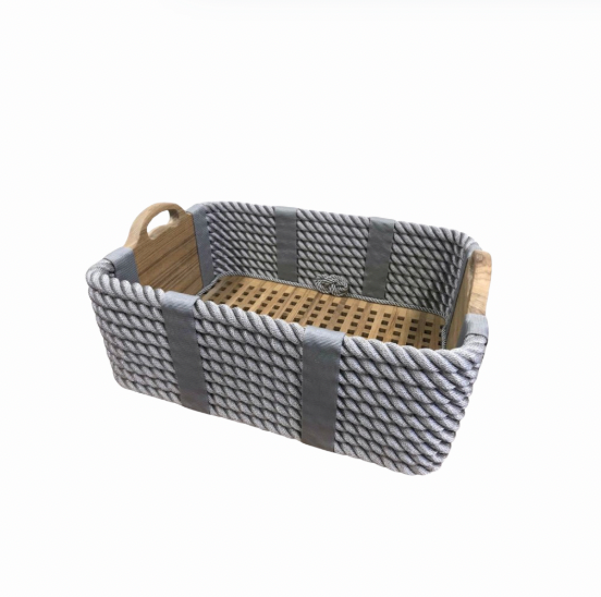 Cross Hatch & Nautical Rope Basket