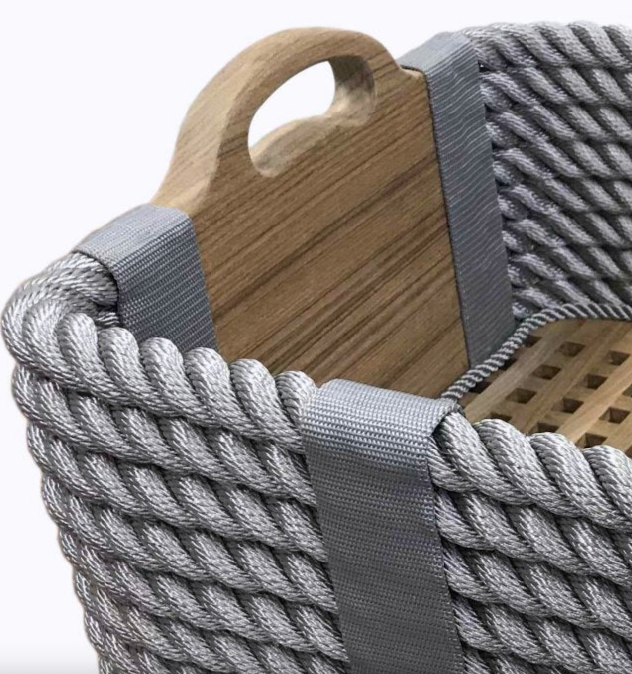 Cross Hatch & Nautical Rope Basket